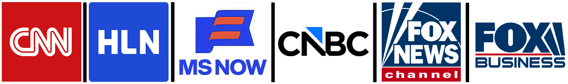 Featured on CNN, HLN, MS NOW, CNBC, Fox News Channel, and Fox Business